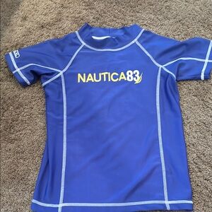 Nautica Blue and Yellow Rashguard Swim Shirt